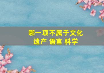 哪一项不属于文化遗产 语言 科学